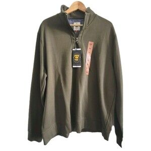 NWT Copper & Oak Mock Sweater Mens  Size XXL Green 1/4 Zip Long Sleeve